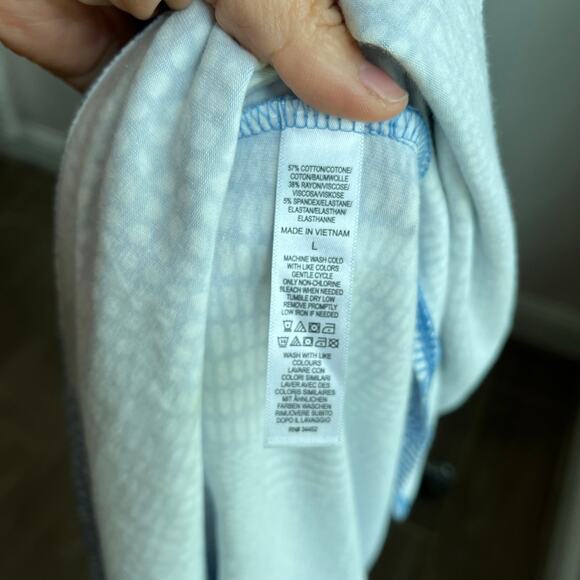 Cuddl Duds CottonWear Blue Chambray Print Midi Dress - Picture 6 of 8